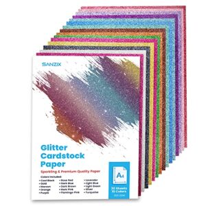 glitter cardstock paper 110lb. 300 gsm – 30 sheets – 15 colors – a4 cricut cardstock, glitter paper cardstock for cricut, scrapbook, diy crafts, decor, gift wraps, booklet covers, custom cards (30)