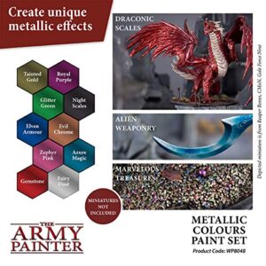 The Army Painter - Metallic Colours Paint Set - Hobby Acrylic Paint Set of 10 Metallic Acrylic Paint - Includes Tainted Gold Acrylic Paint Metallic - Acrylic Hobby Paint Set of Acrylic Metallic Paint