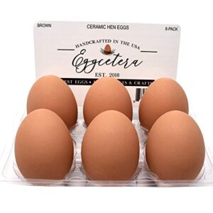 eggcetera ceramic nest eggs 6-pack (brown)