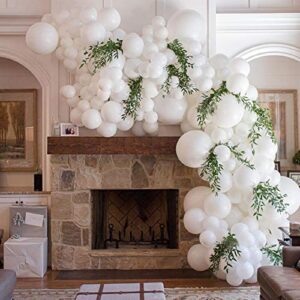 white balloon garland arch kit, 110pcs mixed sizes white balloons with tool,party decorations white balloon for wedding bridal shower gender reveal baby shower birthday party decorations supplies