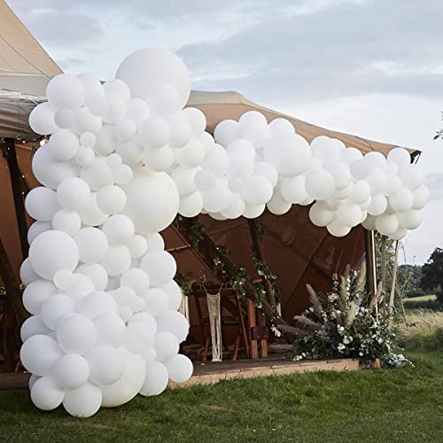 White Balloon Garland Arch Kit, 110Pcs Mixed Sizes White Balloons With Tool,Party Decorations White Balloon for Wedding Bridal Shower Gender Reveal Baby Shower Birthday Party Decorations Supplies