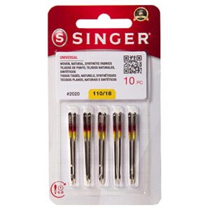 singer 10-pack universal 2020 sewing machine needles, size 110/18