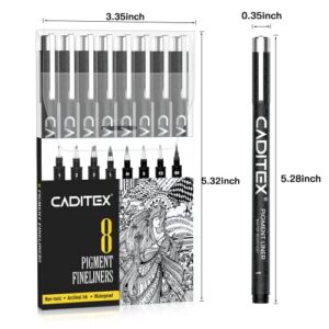 Calligraphy Pens, CADITEX 8 Size Calligraphy Pens Set for Beginners Drawing, Writing