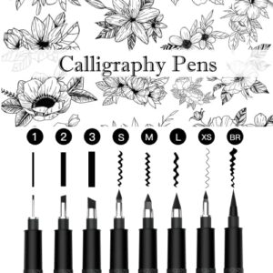 Calligraphy Pens, CADITEX 8 Size Calligraphy Pens Set for Beginners Drawing, Writing