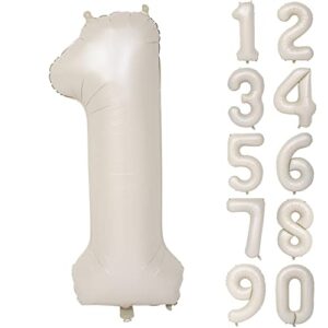 40 in cream white number balloons helium foil mylar balloon birthday party banquet decoration digital 1