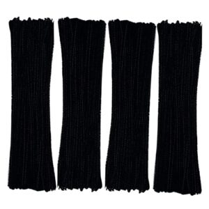black pipe cleaners 200 pieces chenille stems for diy art decorations creative craft (6 mm x 12 inch)