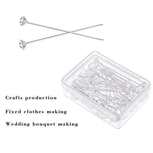 400 Pcs Bouquet Pins Flower Pin, 4 Styles Pearl Head Pins Crystal Head Corsage Pins for Dressmaking Jewelry Flower Decoration (Mixed)