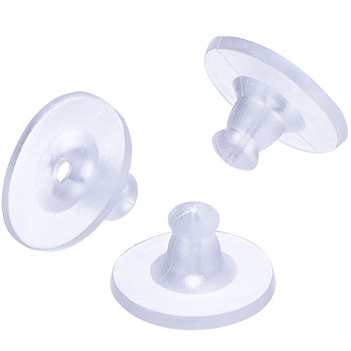 100 Pack Clear Rubber Earring Safety Backs Clutch Earring Pad