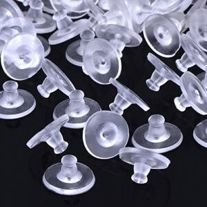 100 Pack Clear Rubber Earring Safety Backs Clutch Earring Pad