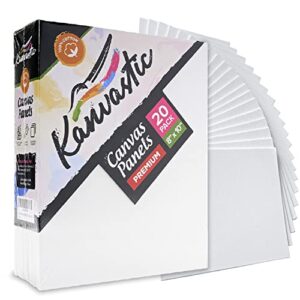 canvas boards for painting (8×10 canvases – 20 pcs value pack) individually wrapped artist quality canvas panels made from pure cotton – triple primed with gesso to save you the hassle