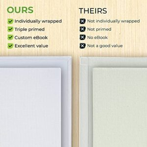 Canvas Boards for Painting (8x10 Canvases - 20 pcs Value Pack) Individually Wrapped Artist Quality Canvas Panels Made from Pure Cotton - Triple Primed with Gesso to Save You The Hassle