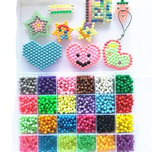 Vytung Water Fuse Beads Kit-3600 Beads 24 Colors(6 Glow in Dark) Mega Bead Refill Beads for Kids Beginners Activity Pack(3600 Beads Refill Pack))