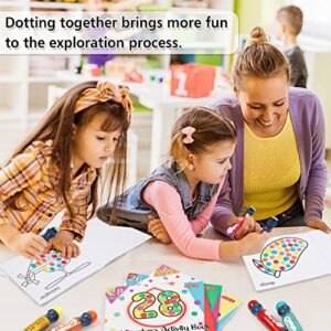 Shuttle Art Dot Markers, 14 Colors Bingo Daubers with 135 Patterns, 5 Activity Books, Educational Set With Art Activities,Non-Toxic Washable Coloring Markers