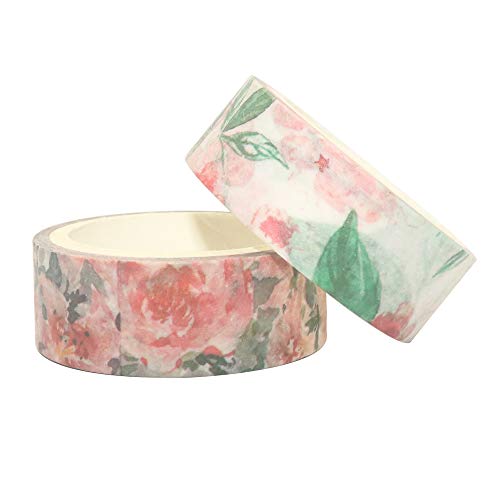 YUBBAEX 10 Rolls Spring Flowers Washi Tape Set Masking Decorative Tapes (Warm Tone)