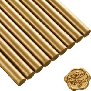 15 pieces glue gun sealing wax sticks for retro vintage wax seal stamp and letter, great for wedding invitations, cards envelopes, snail mails, wine packages, gift wrapping (bronze)