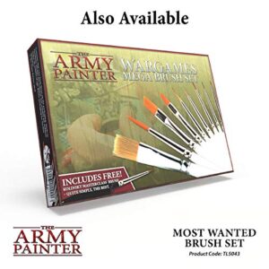 The Army Painter Most Wanted Brush Set - Miniature Small Paint Brush Set of 3 Acrylic Paint Brushes-Includes Drybrush, Regiment Model Paint Brush & Detail Fine Tip Paint Brush for Painting Miniatures