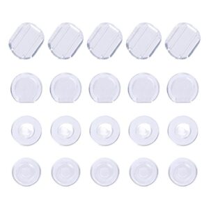 maxdot 100 pieces 4 size earring pads silicone comfort earring cushions for clips on earrings, clear