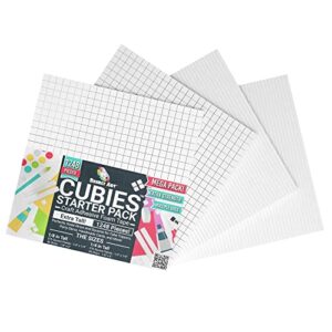 bearly art cubies the polar collection – acid free adhesive foam tape for diy arts and crafts – double sided tape – mega pack with 1248 total pieces – precut squares & strips