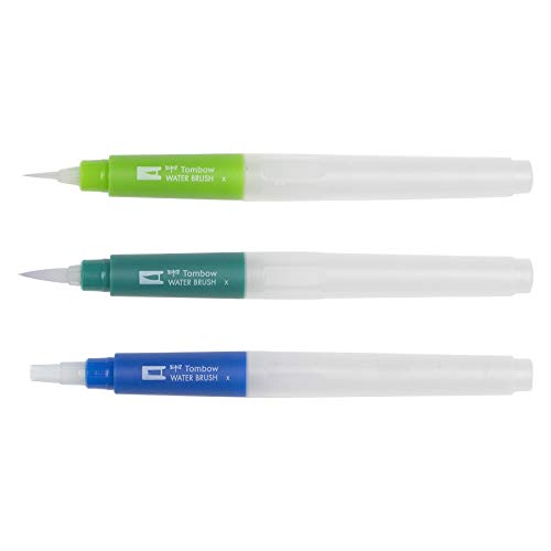 Tombow 56253 Water Brush, 3-Pack. Easily Blend Water-Based Markers, Watercolor Paint, and More with 3 Flexible Brush Tips