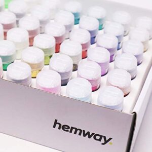 Hemway 54 Glitter Tube Craft Box Multi-Purpose Glitter for Arts and Crafts, DIY Scrapbooks, Epoxy Resin, Tumblers, Cosmetic Grade, Nail Design 54 x 0.34oz/9.6g - Ultrafine (1/128" .008" 0.2mm)