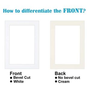 Egofine 5x7 White Picture Mats Pack of 14, Frame Mattes for 4x6 Pictures, Acid Free, 1.2mm Thickness, with Core Bevel Cut