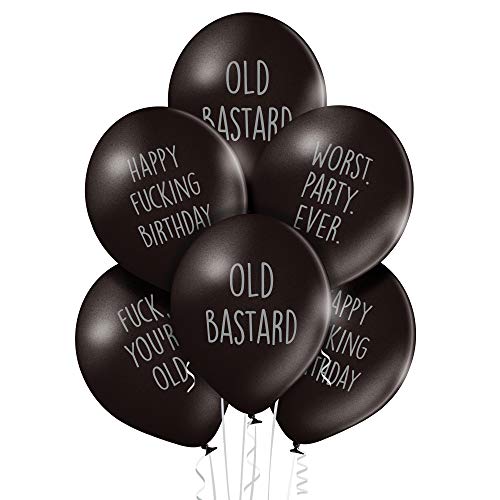 Funny Party Pieces Abusive Birthday Balloons - Pack Of 12 Different Funny Offensive Balloons (For Him)