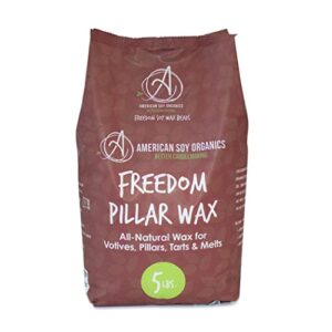 american soy organics- freedom soy wax beads for pillar candle making – microwavable soy wax beads – premium soy candle making supplies (5-pound bag)