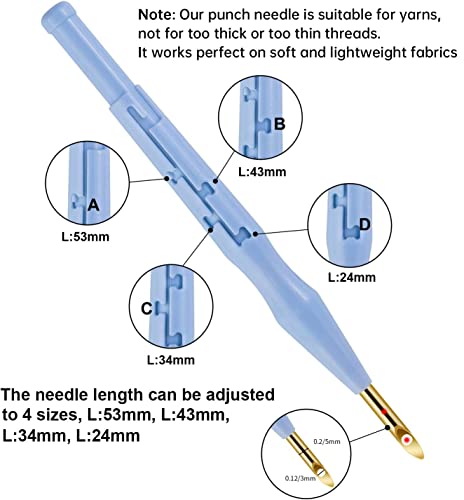 21PC Punch Needle Embroidery Kits Adjustable Punch Needle Tool, Wooden Handle Embroidery Pen, Hoops, Punch Needle Cloth, Punch Needle Kit Adults Beginner DIY Craft, Perfect Decoration and Gifts