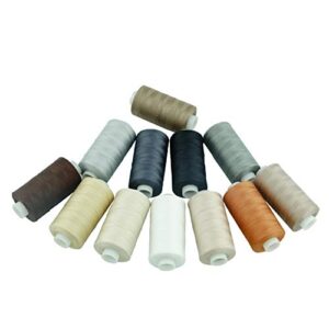 Simthread 12 Multi Colors All Purposes Cotton Quilting Thread 50s/3 Thread for Piecing Sewing etc - 550 Yards Each (Neutral Colors)