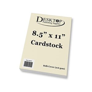 heavyweight natural cream cardstock 8.5″ x 11″ – thick paper for printing – inkjet / laser 80lb cardstock (20 sheets)