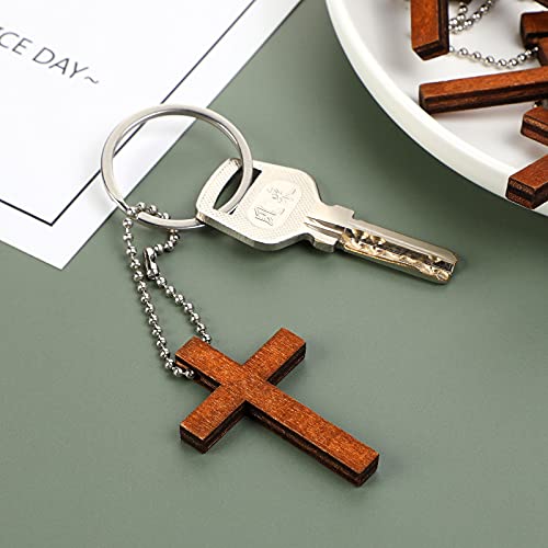 Hicarer Cross Charm Mini Wood Cross Charm Wooden Cross Pendant Hanging Ornament for Men, Women DIY Necklace Bracelet Earring Jewelry Craft Making (120 Pieces)