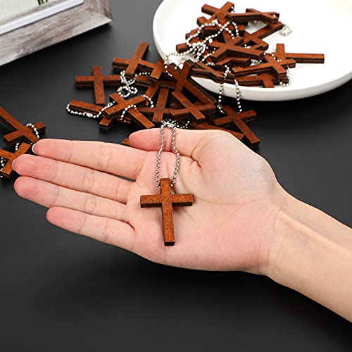 Hicarer Cross Charm Mini Wood Cross Charm Wooden Cross Pendant Hanging Ornament for Men, Women DIY Necklace Bracelet Earring Jewelry Craft Making (120 Pieces)