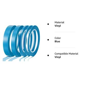 5 Rolls of Vinyl Tape Masking Tape Masking Tape Automotive Car Auto Paint for Curves, High Temperature Vinyl Low Tack