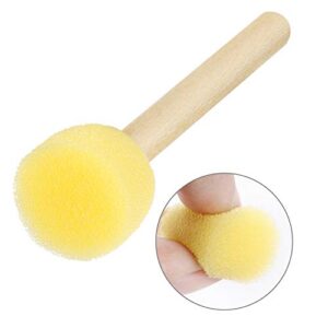 40 Pieces Round Sponge Foam Brush Set Paint Sponge Brush Wooden Handle Foam Brush Sponge Painting Tools for Kids Painting Crafts (0.6 Inch)