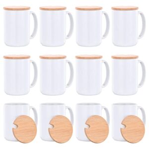 rainbowtie sublimation mugs 15 oz sublimation mugs blank with bamboo lid white coffee mugs sublimation coffee mugs coffee cup with lid set of 12