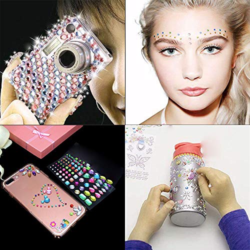 3800+ Gem Stickers Jewels Stickers Rhinestone for Crafts Sticker Crystal Stickers Self Adhesive Craft Jewels for Arts & Crafts，Multicolor，assorted size, total19 sheet, 14 big gems, 5 small gems