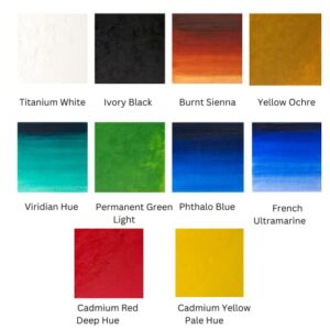 Winsor & Newton Winton Oil Color Paint, Starter Set, 10 x 37ml Tubes, 12 Piece Set