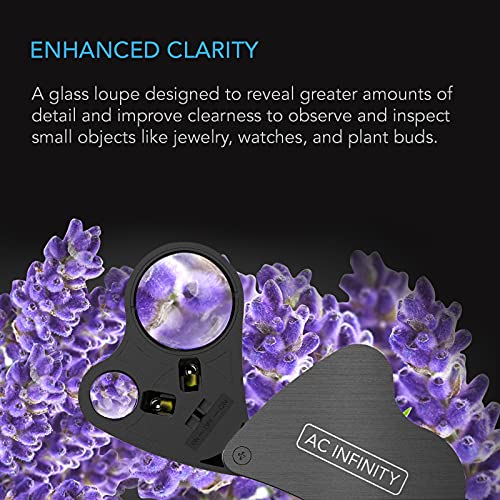 AC Infinity Jewelers Loupe, Pocket Magnifying Glass with LED Light & Dual Lenses, 30x 60x Zoom for Jewelry, Watches, Coins, Stamps, Plant Buds
