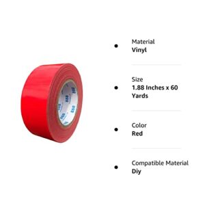 MG888 Multi-Purpose Duct Tape 1.88 Inches x 60 Yards, Crafts, Repairs & DIY Projects, 1 Roll (Red)