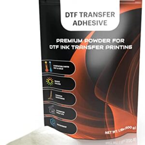 NGOODIEZ DTF Powder Digital Transfer - Hot Melt Adhesive, DTF Pretreat Transfer Powder for Direct Printing on Any Colored/White Fabric, Adhesive Powder for DTF Printer & Film (White, 17.6 oz / 500 g)