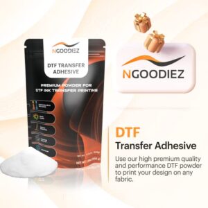 NGOODIEZ DTF Powder Digital Transfer - Hot Melt Adhesive, DTF Pretreat Transfer Powder for Direct Printing on Any Colored/White Fabric, Adhesive Powder for DTF Printer & Film (White, 17.6 oz / 500 g)