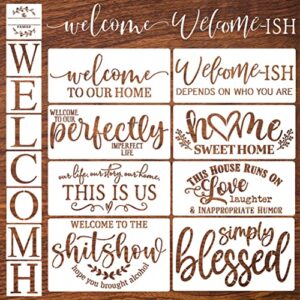 Welcome Stencils for Painting on Wood Farmhouse Stencils for Painting Plastic Welcome Stencil Letter Word Painting Stencils for Wall Wood Porch Sign