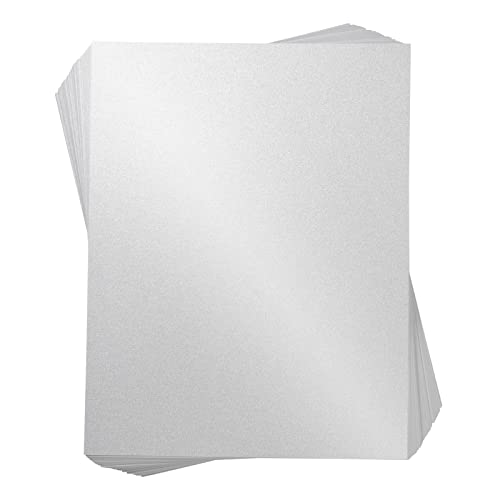 96 Sheets Pearl White Shimmer Cardstock, Metallic Paper for Scrapbook & Crafts, 8.5 x 11 in