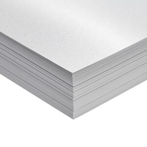 96 Sheets Pearl White Shimmer Cardstock, Metallic Paper for Scrapbook & Crafts, 8.5 x 11 in