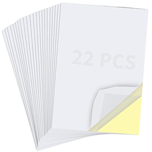 22 Sheets Clear Double Sided Adhesive Tape Sheets for Craft,A4 Size Super Strong Sticky Tumbler Tape Sheets 8.3x11.5 Inch with 0.1mm Thickness for DIY Art/Craft/Home Decorative Tape with Yellow Liner