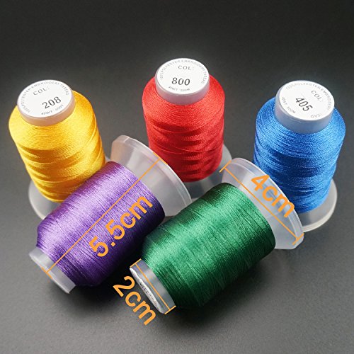 New brothread 63 Brother Colors Polyester Embroidery Machine Thread Kit 500M (550Y) Each Spool for Brother Babylock Janome Singer Pfaff Husqvarna Bernina Embroidery and Sewing Machines