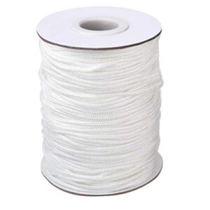 vtete 1.8 mm × 100 yards/roll braided lift shade cord – white polyester shade blinds pull string rope for aluminum blinds windows, roman shade repair, gardening plant & crafts and diy projects