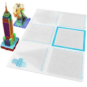 3dmate base – transparent 3d pen mat 18 x 12 inches with fuse and join area – flexible two-sided heat-resistant silicone – 3d pen accessories compatible with stencils – stem activity for kids, adults