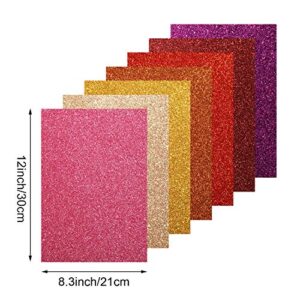 WILLBOND 20 Pieces Valentine's Day Shiny Glitter Faux Leather Sheets Pu Leather Fabric Sheet for DIY Crafts Wedding Sewing Making Earrings Crafts Hair Bows Clips Decoration Favors, 8.3 x 11.8 Inches