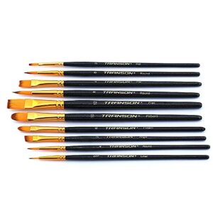 Transon 20pcs Art Painting Brush Set for Acrylic Watercolor Gouache Hobby Craft Face Painting